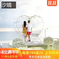 Net red card outdoor photo love bar chair table and chair outdoor scenic spot wedding shooting creative simple table and chair