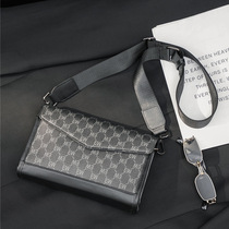 Hong Kong leather trendy brand more small square bag new small bag fashion Korean mens shoulder bag shoulder bag