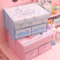 Girl heart drawer underwear storage box fabric finishing box foldable storage boxed bra socks with cover
