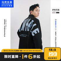 Mark Waffee Tide Cards Long Sleeve Shirt Mens Spring Autumn Season New Casual Letter Printed Tooling Jacket Lining Now