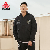 Peak official website thin cotton hooded jacket mens 2021 autumn and winter fashion windproof warm cotton coat