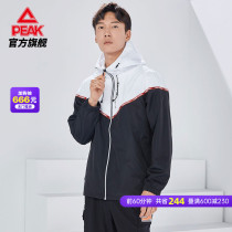 Peak sports hooded trench coat men 2021 autumn sports casual loose coat couple trend color top