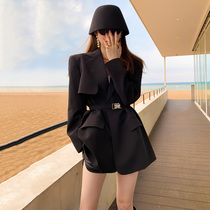 SANDRO LIANYIQUN BLACK BLAZER WOMENS SPRING AND AUTUMN SMALL design SENSE OF HIGH-END PROFESSIONAL DRESS