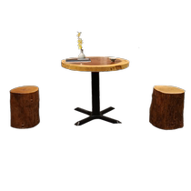 Fools Log Natural Round Tea Table Log Bench Bench Set Of Balcony Tea Room Furniture Consultation Enjoy