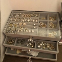 Jewelry storage box girl Jewelry earrings earring stud necklace display finishing simple earrings watch Storage Rack