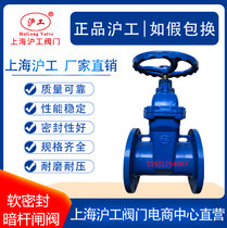 Shanghai Hugong Lianggong Valve Z45X-16Q elastic seat seal flange gate valve soft seal dark rod gate valve DN100