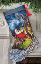 Dim70-08923 Christmas stocking on Santa Claus cross embroidered electronic drawings Replored source files XSDs