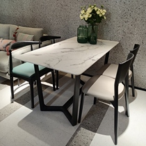 Nordic Rockboard Dining Table And Chairs Combined Modern Minimalist rectangular Fancy Light Lavish Marble Home small family dining table