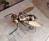 Steampunk mechanical insect all metal big bee features pure handmade crafts home creative gift ornaments