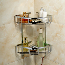 Golden all copper thickened electroplating double-layer ARC triangle basket storage net basket corner basket