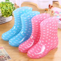 Short Silo Nets Red Rain Shoes Waterproof Shoes Rain Boots Rubber Shoes Cover Shoes Women Plastic Adults Cute Adults Fashion Non-slip Water Boots