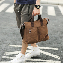 Mens trendy Business Business Trip canvas Hand bag leisure shoulder shoulder bag multifunctional briefcase backpack mens bag