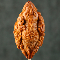 2 5x4 5cm (Five Tons of God) Brilliant Female Works Olive Nuclear Sculpted Four Flowers Old Oil Nuclear Single Seed Pendant