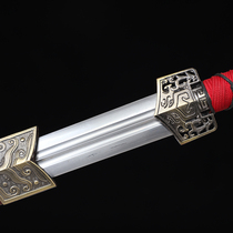 (artisans second-generation) carbon steel double groove red wood Han sword 28 inch city arts and crafts master Cheng Jianfen unopened