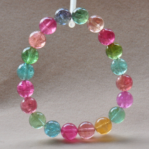 New first-hand natural tourmaline bracelet female 9 2 mi 24 9 grams crystal candy rainbow single circle bracelet 11920