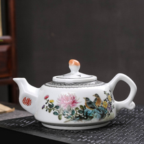 Factory goods solitary goods collection early years Jingdezhen art porcelain factory hand-painted pastel nine autumn winter picture teapot