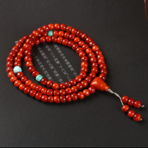 GIC State inspection 50 77 gr High goods Wasi stock Bull Blood Red South Red Agate Barrel Pearl Apple Pearl Buddha Beads Handstring Necklace