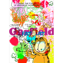 New on trend]Judas Aletta Garfield limited edition print cute cartoon decorative painting spot