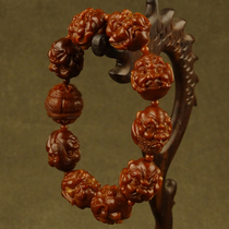 Lai Ying's "Eighteen Arhats" Iron Core Return Blood String Zhoushan Olive Walnut Carving Handmade Hand String Collection
