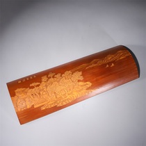 Old Hidden Green Bamboo Carved Chaste of the Ancestral Hall of the Ancestral Hall H-3875 the Ancestral Hall H-3875