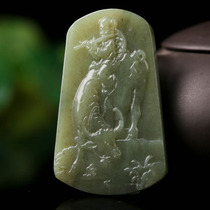45 03G Hetian jade pendant herding cattle shepherd boy leisurely free carving three-dimensional