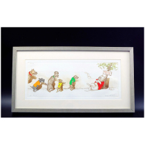 Arthur Boris Oclean French etching Hand-colored Naughty Dog in Paris