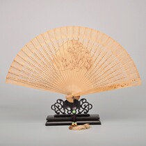 Songhe Yannian Flower Flying Butterfly Dance Indian Old Mountain Sandalwood Suzhou Sandalwood Fan TS12