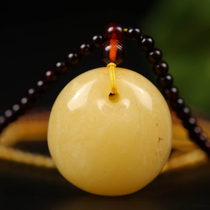 23 56g Honey wax pendant safety buckle with amber hanging chain