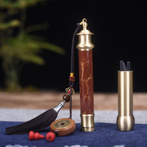 Portable copper incense tube] National standard brass craft multifunctional incense channel storage incense gift holiday gift