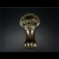 Bronze Lion Head beast foot pot leg gold gavel bauxing auction C0377