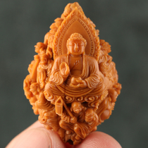 2 6x3 3cm (3cm Rohan Baie as coming) Knife Guest Work Olive Nuclear Sculpted Triple Flower Oil Nuclear Single Seed Pendant