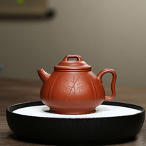 Teacher Xu of Guogao Gong handmade Yunde Pot Bamboo No 4 well original mine Small red mud pot Purple sand pot Teapot