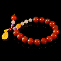 27 47 grams 10 5mm persimmon red Fine Design South red agate with beeswax handstring