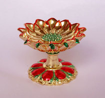 Buddhist supplies Hengjia boutique lotus lamp holder gilded Candlestick lamp for one Lotus candle holder
