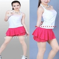 Summer womens tennis dress fake two-piece camisole vest with pants skirt womens sports tennis suit red