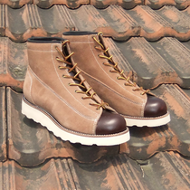 Zhu Ji handmade non-Joe Mccoy color combination short face high leather boots white bottom