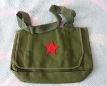 Bayi one-shoulder messenger backpack school bag Lei Feng bag serving the people male retro nostalgic bag army green
