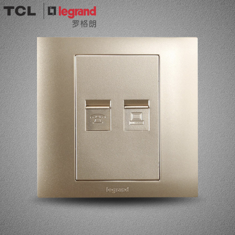 TCL Rogerland Switch Panel Switch Socket Panel Shijie Champagne Gold Series Telephone Computer Socket