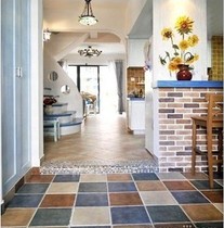(Ruyi) 30 * 30cm colorful rock antique tiles floor tiles kitchen bathroom balcony Mediterranean