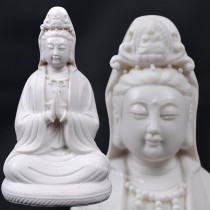 Dechina Ceramic Feng Shui Home Enshrines Guanyin Buddha Statue 6 inch Guanyin Bodhisattva Crafts White Porcelain