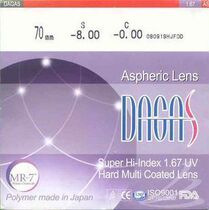 Dugs 1 67 imported ultra-thin aspheric plus hard film anti-radiation anti-ultraviolet lens