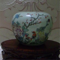 Jingdezhen antique porcelain Republic of China imitation Qing Tongzhi year small Apple tank pastel flower bird pattern antique old-fashioned ceramics