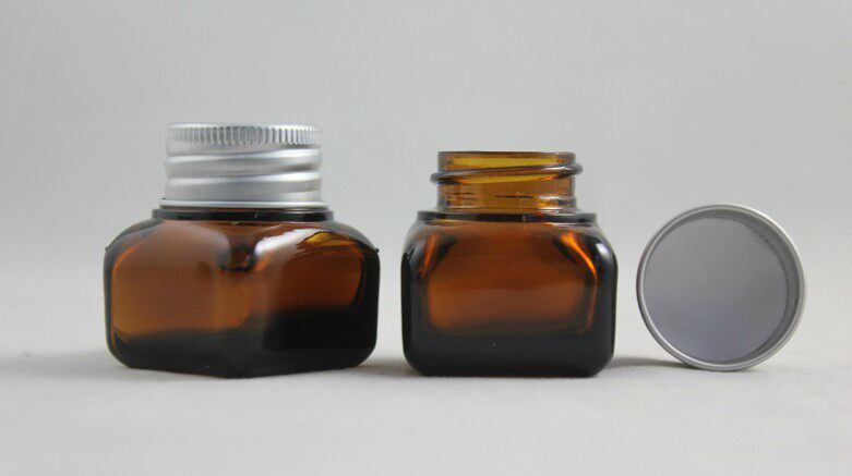 15g brown square cone glass bottle eye cream bottle sub-bottle sample bottle with aluminum cap cute