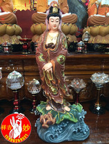 New Buddha statue please Buddha temple for Buddha home please Buddha ancient color station lotus leaf free Guanyin 68CM