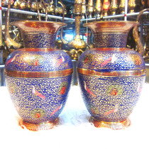 Indian Handicraft Bronze Bronze Engraving Color Painted Peacock Pattern Altar Bottle Poly Treasure TV TV Cabinet Hem gift