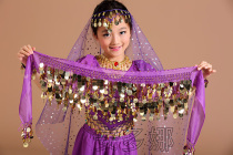 New childrens belly dance Gong film performance practice waist chain Indian dance childrens performance belt hip scarf