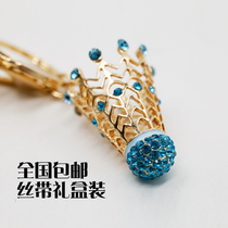 ⭐Metal Diamond Badminton Pendant Jewelry Keychain Creative Gift Sports Keychain Badminton