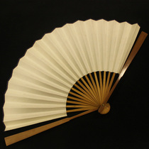 Boutique Chinese style rice paper folding fan Blank calligraphy Chinese painting fan White jade bamboo Japanese craft fan trumpet