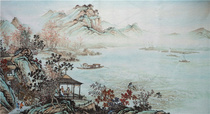 Six-foot banner Fine Chinese painting Landscape (Sea view and Tao) Unflaminated painting core price sale(P) 3