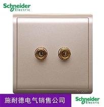 Schneider switch socket TWO-HEAD TWO-HOLE SINGLE COUPLETS SOUND FUNG SERIES Intoxicant Gold Wall Panel